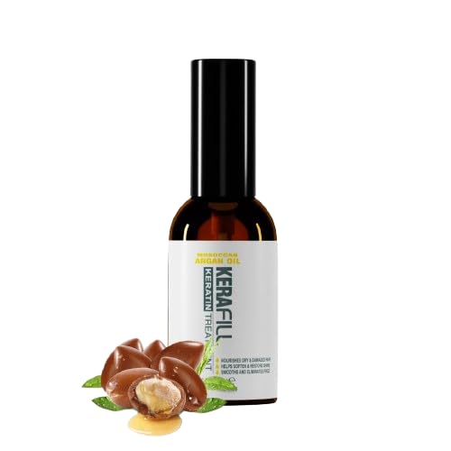 KerafillMoroccan Argan Hair Oil | Non Sticky Hair Oil for Frizzy & Unmanageable Hair |Hair Treatment Argan Oil | 100 ML