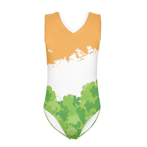 Image of Girls Fashion Print One Piece Swimsuit Bathing Suit Gymnastic Leotard for Kids, 5-14 Years