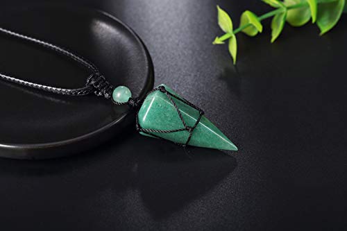 Image of XIANNVXI Healing Crystal Necklace for Men Jewelry Gift | Adjustable Black Rope Natural Gemstone Pendant