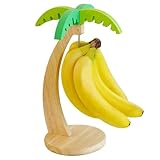 Bananenhalter aus Holz in Baumform, Bananenhakenständer mit Aufhänger, 33 x 15 cm, rustikaler Obsthalter für die Küchentheke, gleichmäßiges Reifen, platzsparender Aufhänger für die Aufbewahrung