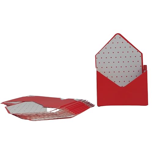 Image of Oasis Paper Gift Box Foldable, Empty, Decorative, Reusable, Multipurpose Birthday, Anniversary, Wedding, Return Gifts Hamper Packaging (Set of 10) Envelope Red & White