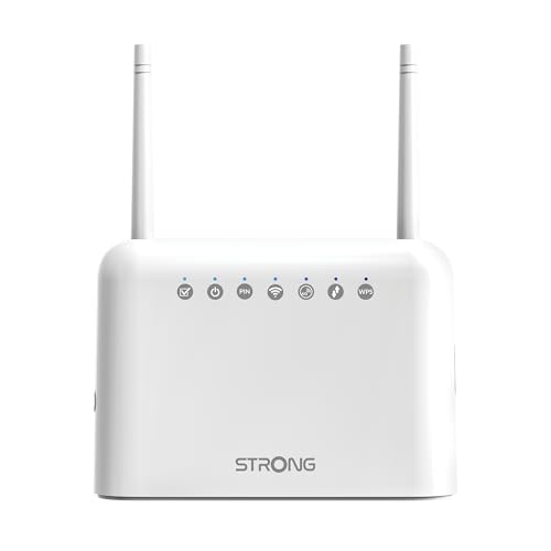 STRONG | 4G LTE Router 350 | Mobiler Hotspot | Bis zu 150 Mbps 4G / 300 Mbps WLAN | ideal für Campingbus oder Wochenendhaus | 4 LAN-Anschlüsse | Für alle SIM-Karten geeignet | weiß