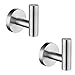Nolimas Bathroom Towel Hooks SUS 304 Stainless Steel Coat Hook Round Clothes Towel Coat Robe Hook Cabinet Closet Door Sponges Holder for Bath Kitchen Garage Hotel,Wall Mounted, Brushed Nickel, 2Pack