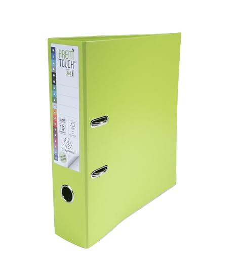 Exacompta - Réf. 53356E - Carton de 10 classeurs à levier A4 MAXI Prem'Touch - Dos 80 mm - Mécanique 80 mm - Dimensions extérieures : 32 x 30 x 8 cm - Format à classer A4 Maxi - Coloris : Vert Anis