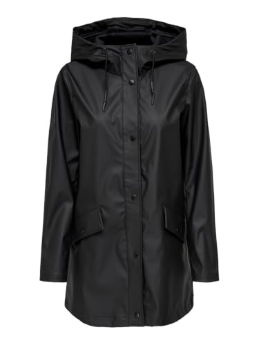 Chubasquero para mujer ONLY ONLELISA negro ropa de calle para días de lluvia en la ciudad