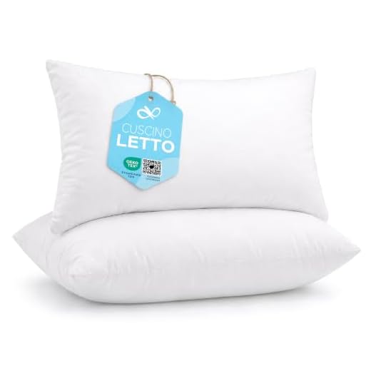 Flowen Cuscini Letto Coppia di Guanciali 50x80 per Dormire Imbottitura Standard Antiacaro Anallergico Traspirante Rettangolare per Matrimoniale Singolo con Federa in Poliestere Lavabile