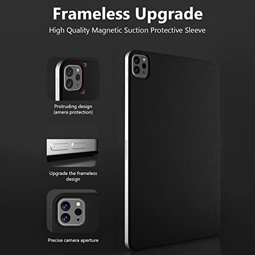 Oguoy Vertical Magnetic Kickstand Black Case For Ipad Pro 11 4Th/3Rd Generation, Detachable Magnetic Protection Supports Various Using Modes And Auto Sleep #TOP3
