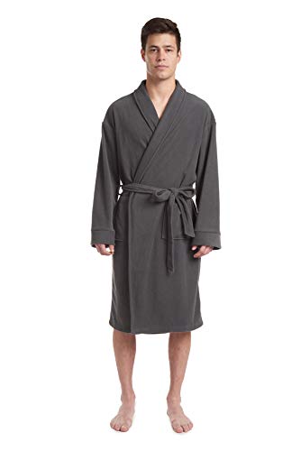 Cherokee mens Men's Luxurious Polyester Plush Robe, Black/Army Green/Navy