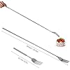 Extendable Table Fruit Dessert Fork, Extendable Barbecue Table Fruit Dessert Fork, Telescopic Fork, Durable Stainless Steel Cutlery 8.7 to 25.4 inches