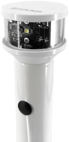 SEAVIEW Triple Mount Lightbar Top Kit | C5 Certified Light on 12" Post + Dual 1"-14 Threads for GPS/Wind Transducers | Please Contact us if You Need Help | PMU2ALED12C5