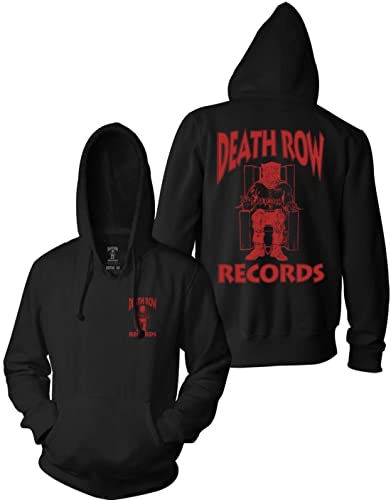 Ripple Junction Death Row Records Adult Unisex Red Black Death Row Logo Pull Over Hoodie 3XL Black