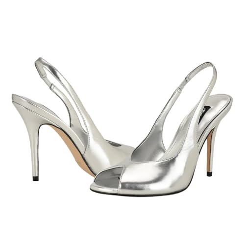 Nine West Women's Pretta3 Sandal, Silver/Metallic Cationic Sheep, Size 8.5 by Nine West - Image 7