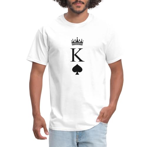 Spreadshirt King of Spades | Matching Couple Poker Card Mens T-Shirt 5XL White