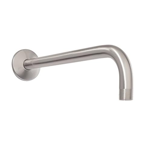 LDR Industries L-Shaped Shower Arm Extension, 12-Inch Length, Great for Rainfall and Adjustable Showerheads, Brushed Nickel Finish Cover