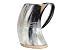 Chope à bière Viking originale en corne à boire avec fond en bois dur super renforcé | Idéale pour les amateurs de bière, vin, hydromel et bière | Style médiéval