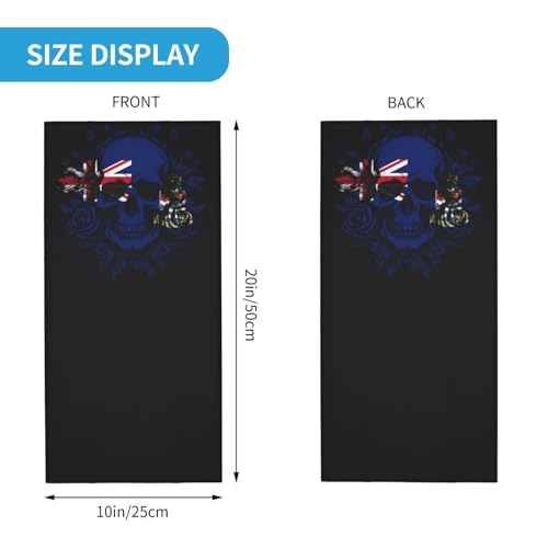 Cayman Islands Cayman Islanders Flag Skull Neck Gaiter Balaclava Face Mask for Men Women Patriotic Design Seamless Bandana Cover Scarf Headwear Headband Head Wrap White3