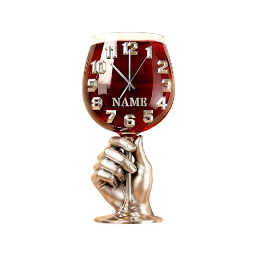 PCxfeeg Personalized Beer Mug Wall Clock - Custom Name, Silent Non-Ticking, Beer Theme Wall Art for Man Bar Bedroom, Living Room & Kitchen - Beer Lover Gift & Wall Decor