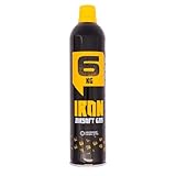 Genérico Arsenic Iron Green Gas Airsoft 6kg con Silicona, 600ml, Baja Presión 87 PSI, Válvula Metálica, Negro
