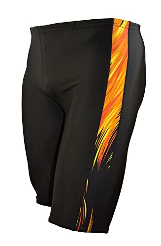 Adoretex Men's Spice Jammer Swimsuit - Ultimate Swim Racer for Performance and Comfort (MJ006)-Black/Gold-22