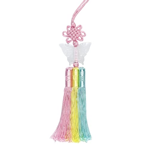 Seoulful Vintage Korean Pastel Butterfly Norigae - Traditional Tricolor Tassel
