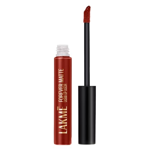 LAKMÉ LAKM Lakme Forever Matte Liquid Lip Colour, Long-Lasting Lipstick, Lightweight & Transferproof, Smudgeproof - Red Cherry, 5.6ml | 6Ml