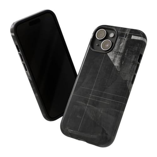 Coque de protection iPhone 15 rigide texture abstraite géométrique édition brillante noire - 2