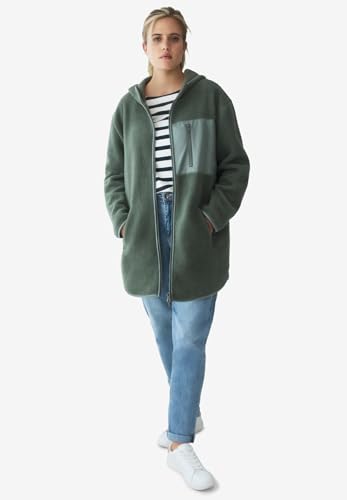 ellos Plus Size Zip Front Hooded Sherpa Jacket4