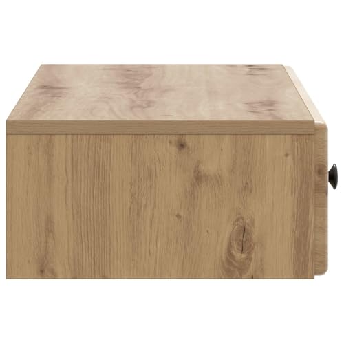Table d'appoint murale avec tiroir et étagère polyvalente chêne 87cm - 6