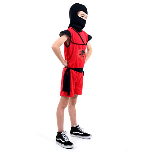 Fantasia Ninja Pop Infantil 910515-m Sulamericana Fantasias Vermelho/preto M 6/8 Anos