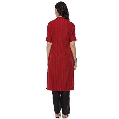 Image of Rangriti Off White Art Silk Straight Kurta for Women