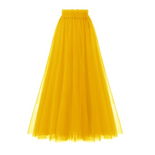 OBBUE Women's A Line Tulle Party Evening Tutu Skirts Tea Length