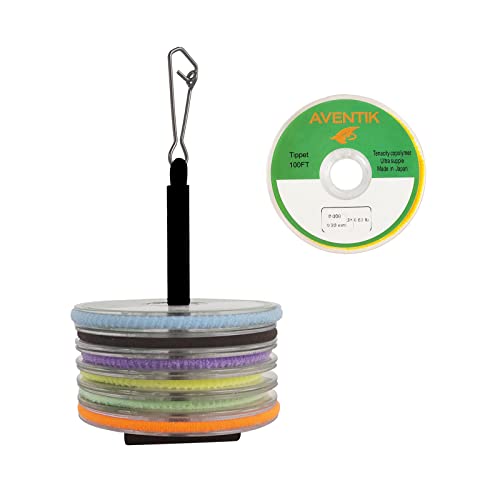 Aventik Tippet Leader Fly Line Sinking Invisible Fly Fishing Bass Fishing Carp (Nylon, 3X+4X+5X+6X+Tippet Holder) #TOP16