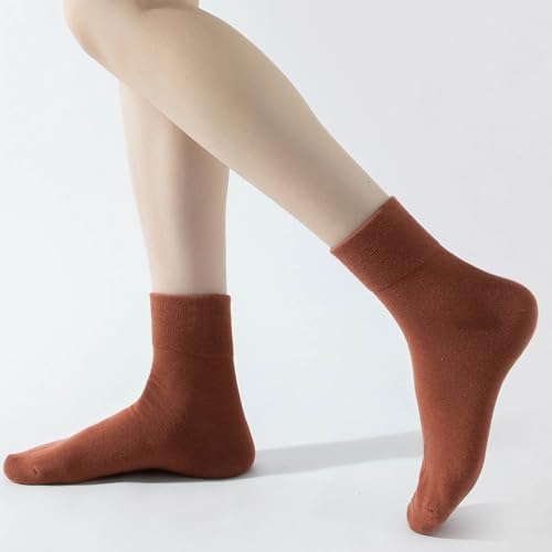 Image of HUGSWEET Thin Soft Cotton Crew Socks for Women Ankle above Bootie Socks Gifts for Women 5-10 Pairs