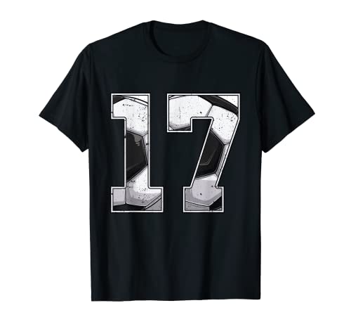 Soccer 17th Birthday Boy Seventeen 17 Years Old Bday Party Camiseta