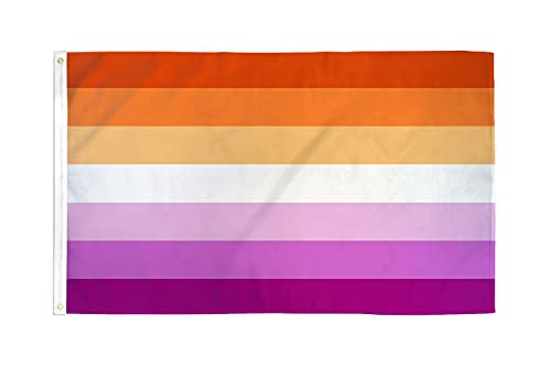 AZ FLAG - Flagge LGBT Lesbischer Stolz Levante-Sonne - 90x60 cm - lesbisch Fahne 100% Polyester mit Messing-Ösen - UV-beständig - Vives Farben - 50g