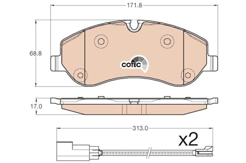 Trw GDB1967 Pastiglie Freno Set Di 4 Para Ford Transit Custom V362 Furgone (Fy, Fz) 2012 - Assale Anteriore E Altri Veicoli - 2