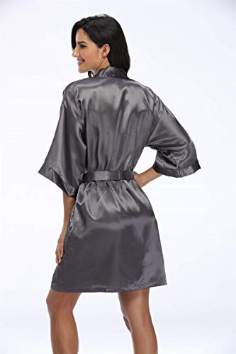 Image of Women's Pure Short Silky Robes Bridesmaid Bride Party Satin Robes Sleepwear