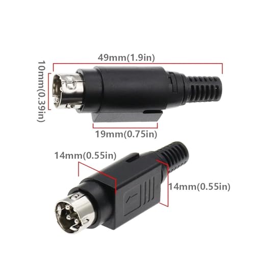 Adaptador DIN 3/4 pines macho con terminal S para fuente dual CC que evita cortes de energía eléctrica 5