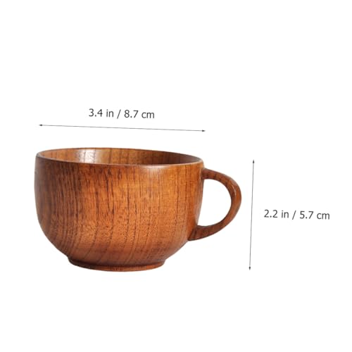 LIFKOME 木製手柄付きマグカップ 軽量耐久 飲み物用コーヒーカップ ティーカップ ミルクマグ おしゃれシンプルデザイン 毎日のティームに