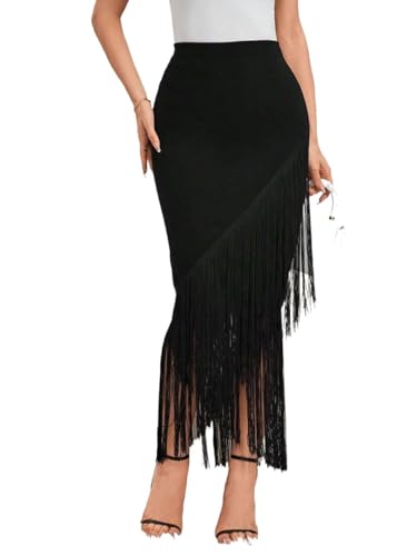 Plain High Waist Asymmetrical Hem Skirt 2025 Fashion Skirts for Women