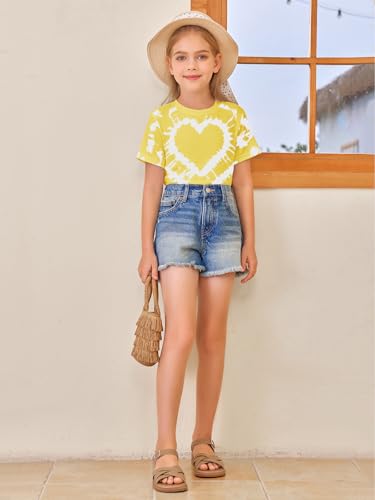 Image of Girls Short Sleeve T Shirts Kids Summer Tops Crewneck Tees 5-14 Years