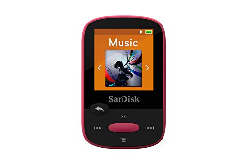 SanDisk 8GB Clip Sport MP3 Player, Pink - LCD Screen and FM Radio - SDMX24-008G-G46P (Renewed)