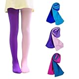 BGMINGYI Pack of 3 Toddler Girls Dancing Tights Double Color in One Footed Velvet Leggings Stockings Pantyhose For 2-8 Years (US, Age, 2 Years, 8 Years, Warm Color-3 pcs)