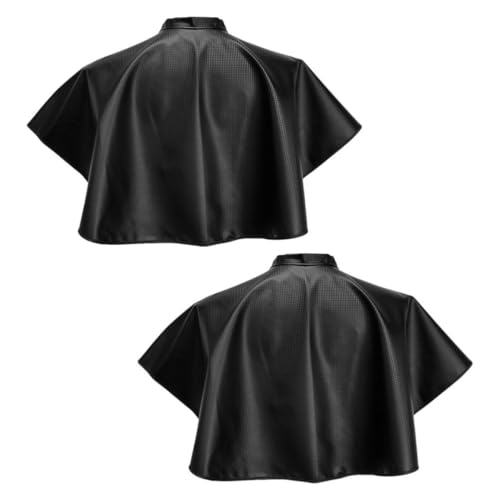 Capa para teñir el cabello de cuero negro impermeable VILLCASE para tinte y peluquería en casa