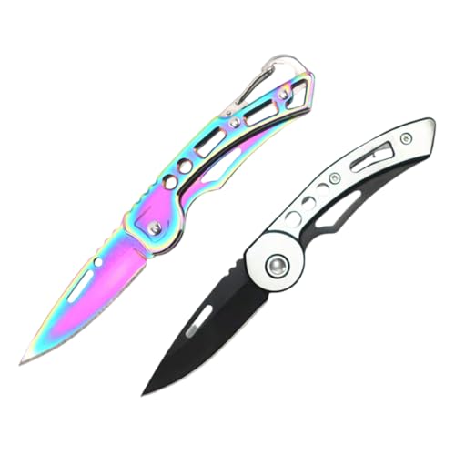 KEMUZ 2 Navajas Plegables Pequeñas: NavajaPequeña, Mini Navaja PlegableAfilada, NavajaEdc, Navaja De Bolsillo, Navaja Con NavajaPlegable Para Actividades Al Aire Libre, Camping, Cuchillo de pesca