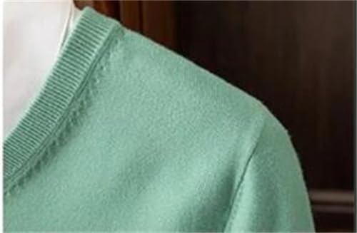 Rfmfkkg Men's Sweater V-Neck Pullover Cashmere Knitted Sweaters Solid Color Casual Long Sleeve Jumper4