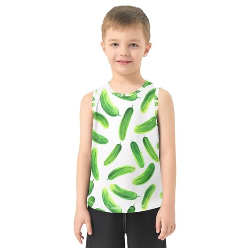 J JOYSAY Cucumber Vegetable White Boys Tank Top Sleeveless Muscle Shirts Quick Dry Kids T-Shirts 3-15T2