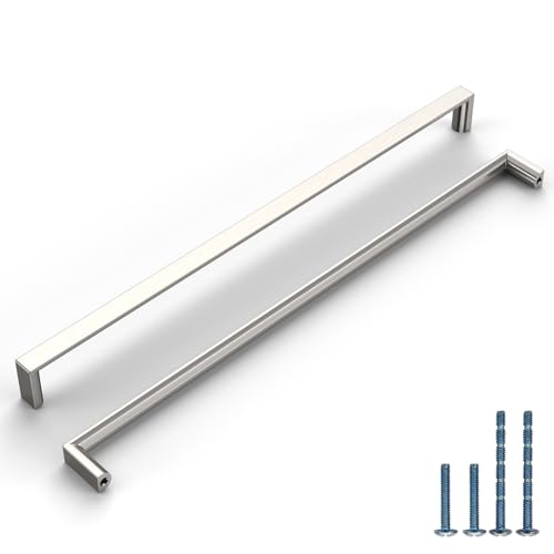 Image of 6 Pack 12-3 /5 Inch(320mm) Kitchen Cabinet Handles Brushed Satin Nickel Cabinet Pulls Kitchen Cabinet Hardware Drawer Pulls for Dresser Cupboard Wardrobe