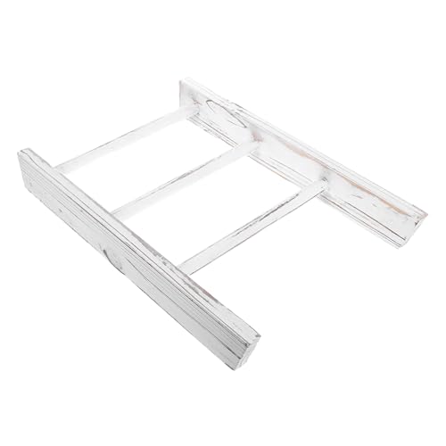 Rangement serviettes salle de bain sous forme d'échelle rustique blanche - 2