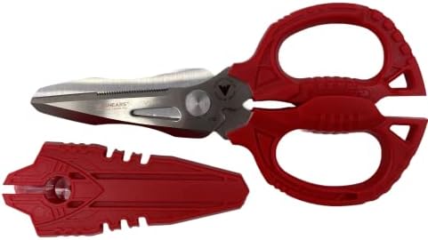 Vampliers vShears - A CUT ABOVE ALL - VT-011: Super Combo Scissors, Best 4-in-1 Multi-Purpose Shears, Compact design, Stainless Steel blades shears Leather, Nylon Rope/Carboard